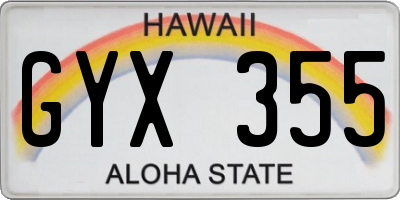 HI license plate GYX355