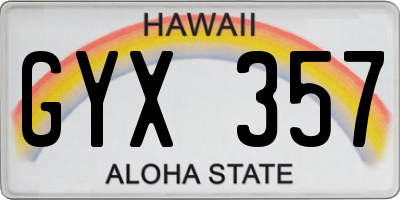 HI license plate GYX357