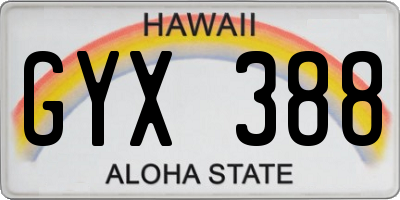 HI license plate GYX388