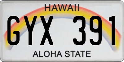HI license plate GYX391