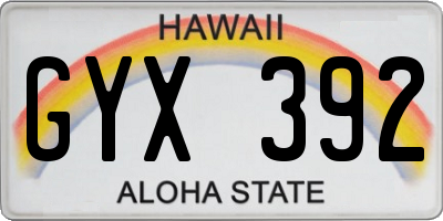 HI license plate GYX392