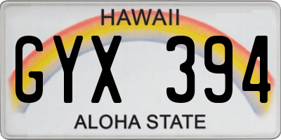 HI license plate GYX394