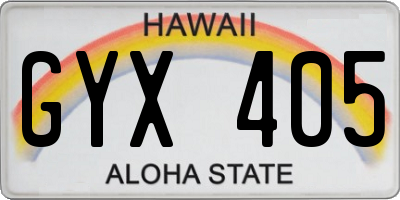 HI license plate GYX405