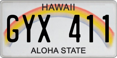 HI license plate GYX411