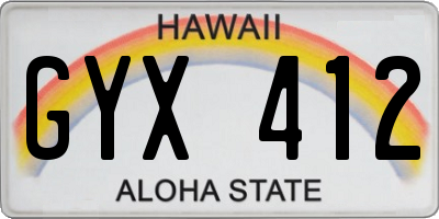 HI license plate GYX412