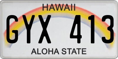 HI license plate GYX413
