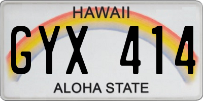 HI license plate GYX414