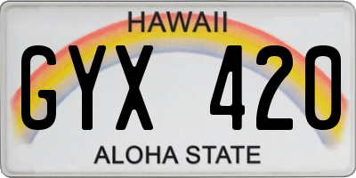 HI license plate GYX420