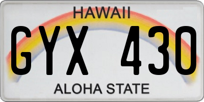 HI license plate GYX430
