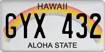 HI license plate GYX432