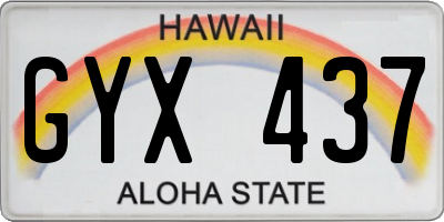 HI license plate GYX437
