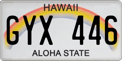 HI license plate GYX446