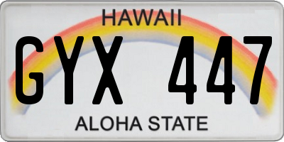 HI license plate GYX447