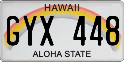 HI license plate GYX448