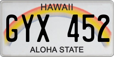 HI license plate GYX452