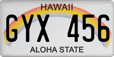 HI license plate GYX456