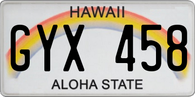 HI license plate GYX458