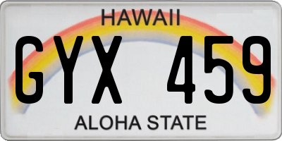 HI license plate GYX459