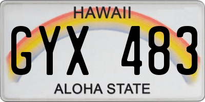 HI license plate GYX483