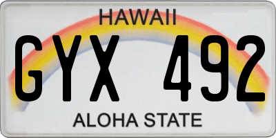 HI license plate GYX492