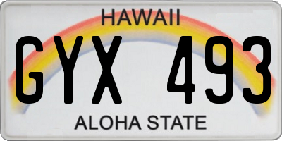 HI license plate GYX493