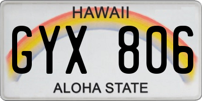 HI license plate GYX806