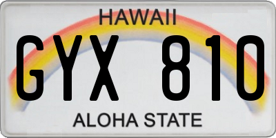 HI license plate GYX810