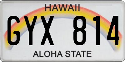 HI license plate GYX814