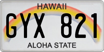 HI license plate GYX821