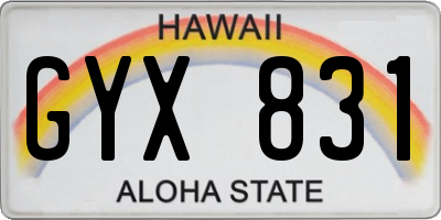 HI license plate GYX831