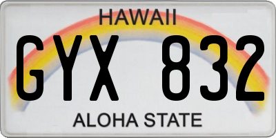 HI license plate GYX832
