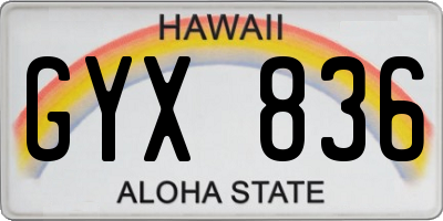 HI license plate GYX836