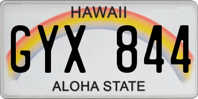 HI license plate GYX844