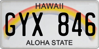 HI license plate GYX846