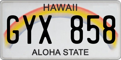 HI license plate GYX858
