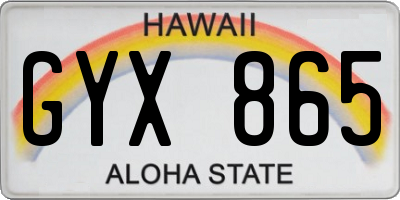 HI license plate GYX865