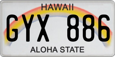 HI license plate GYX886