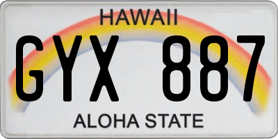 HI license plate GYX887