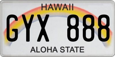 HI license plate GYX888