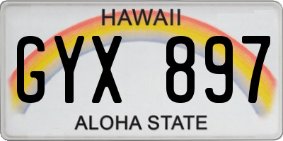 HI license plate GYX897