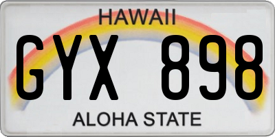 HI license plate GYX898