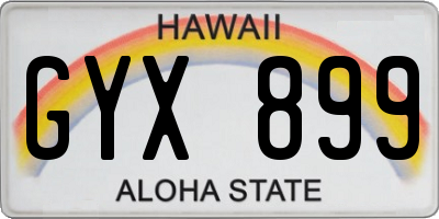HI license plate GYX899
