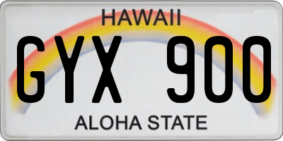 HI license plate GYX900