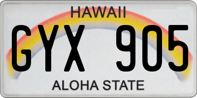 HI license plate GYX905