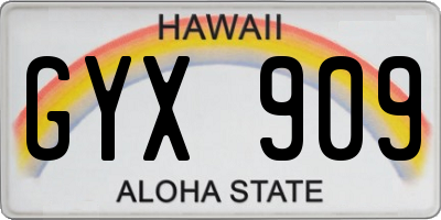 HI license plate GYX909