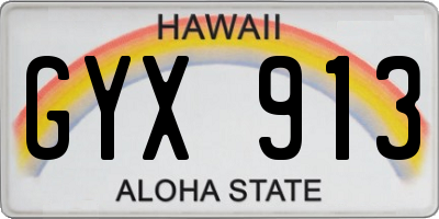 HI license plate GYX913