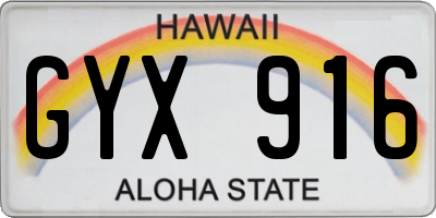 HI license plate GYX916