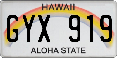 HI license plate GYX919