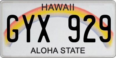 HI license plate GYX929