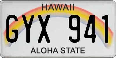 HI license plate GYX941